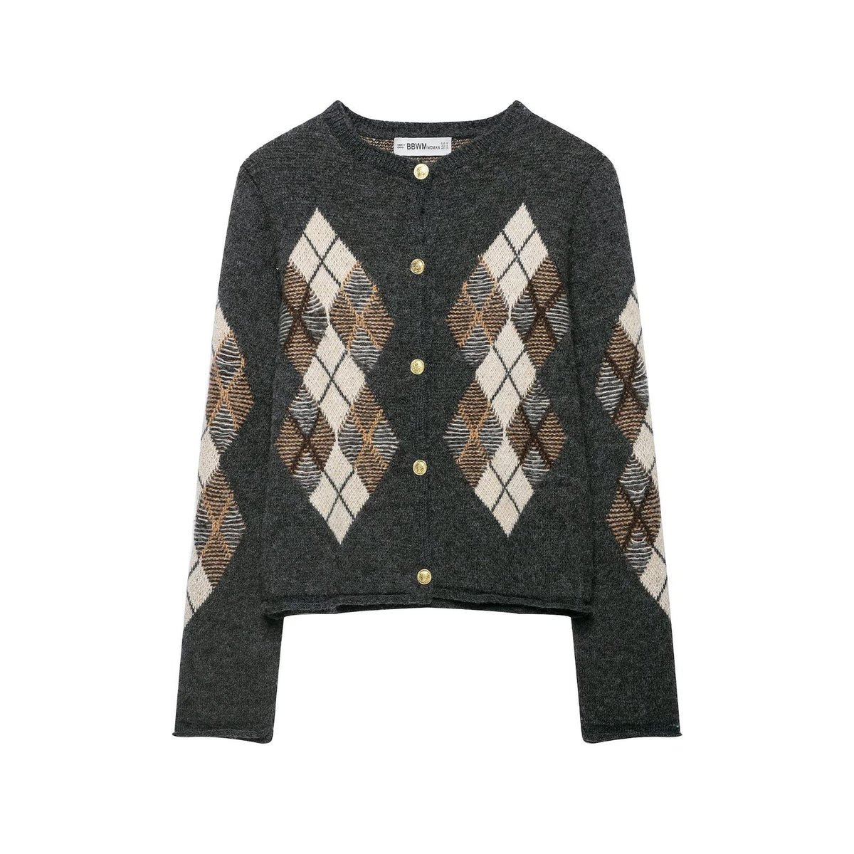 Argyle Knit Cardigan