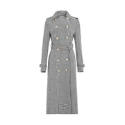 Houndstooth Tailored Long Coat
