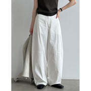 Curved-Seam Wide-Leg Trousers