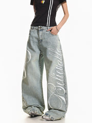 Light-Wash Wide-Leg Jeans