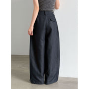 Draped Wide-Leg Trousers