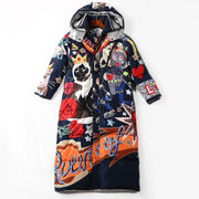 Graphic Print Longline Puffer