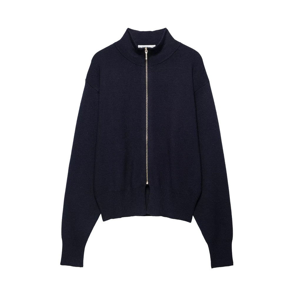 Relaxed Zip Knit Jacket