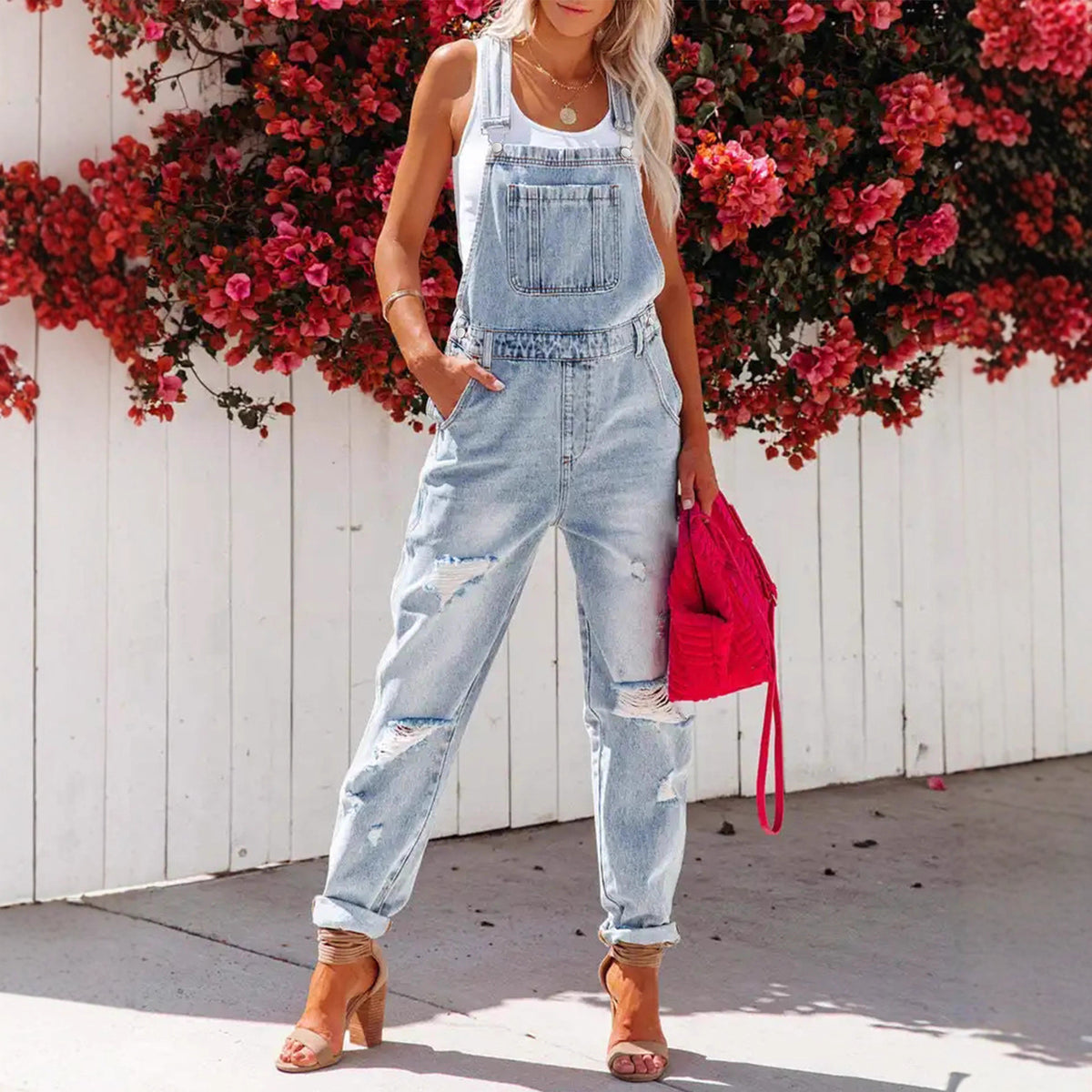 Relaxed Denim Dungarees
