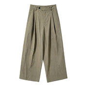 Asymmetric-Pleat Wide-Leg Trousers