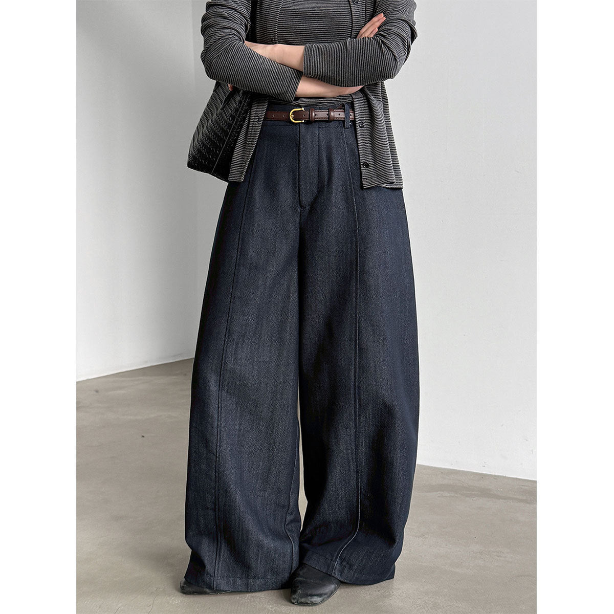 Draped Wide-Leg Trousers