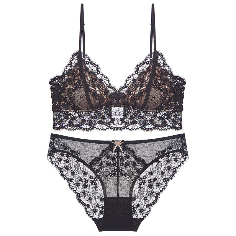 Floral Lace Bralette & Brief Set