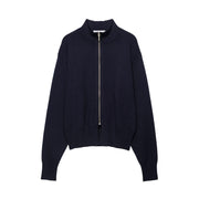 Relaxed Zip Knit Jacket