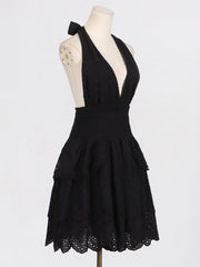 Tiered Halter Mini Dress