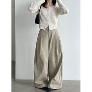 Pleat-Front Wide-Leg Trousers