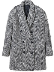 Herringbone Double-Breasted Blazer