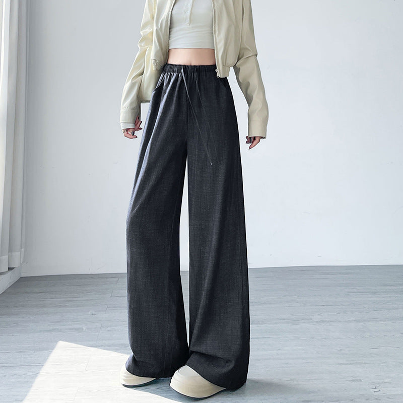 Drawstring Wide-Leg Jeans