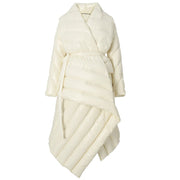 Belted Asymmetric Quilted Coat