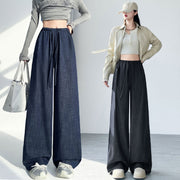 Drawstring Wide-Leg Jeans