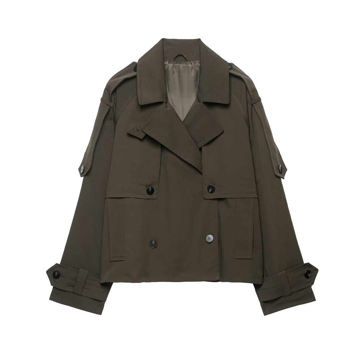 Cropped Double-Breasted Trench