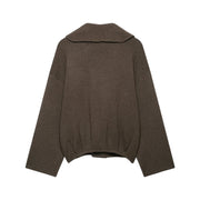 Draped Open-Front Cardigan