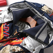 Graphic Print Longline Puffer