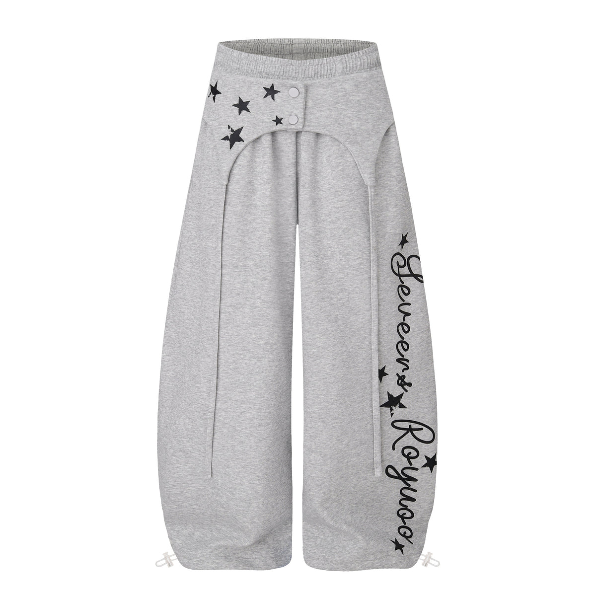 Star-Detail Wide-Leg Joggers