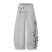 Star-Detail Wide-Leg Joggers
