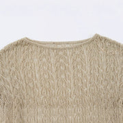 Fringed Tie-Waist Knit Top