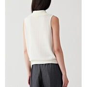 Open-Knit Polo Vest
