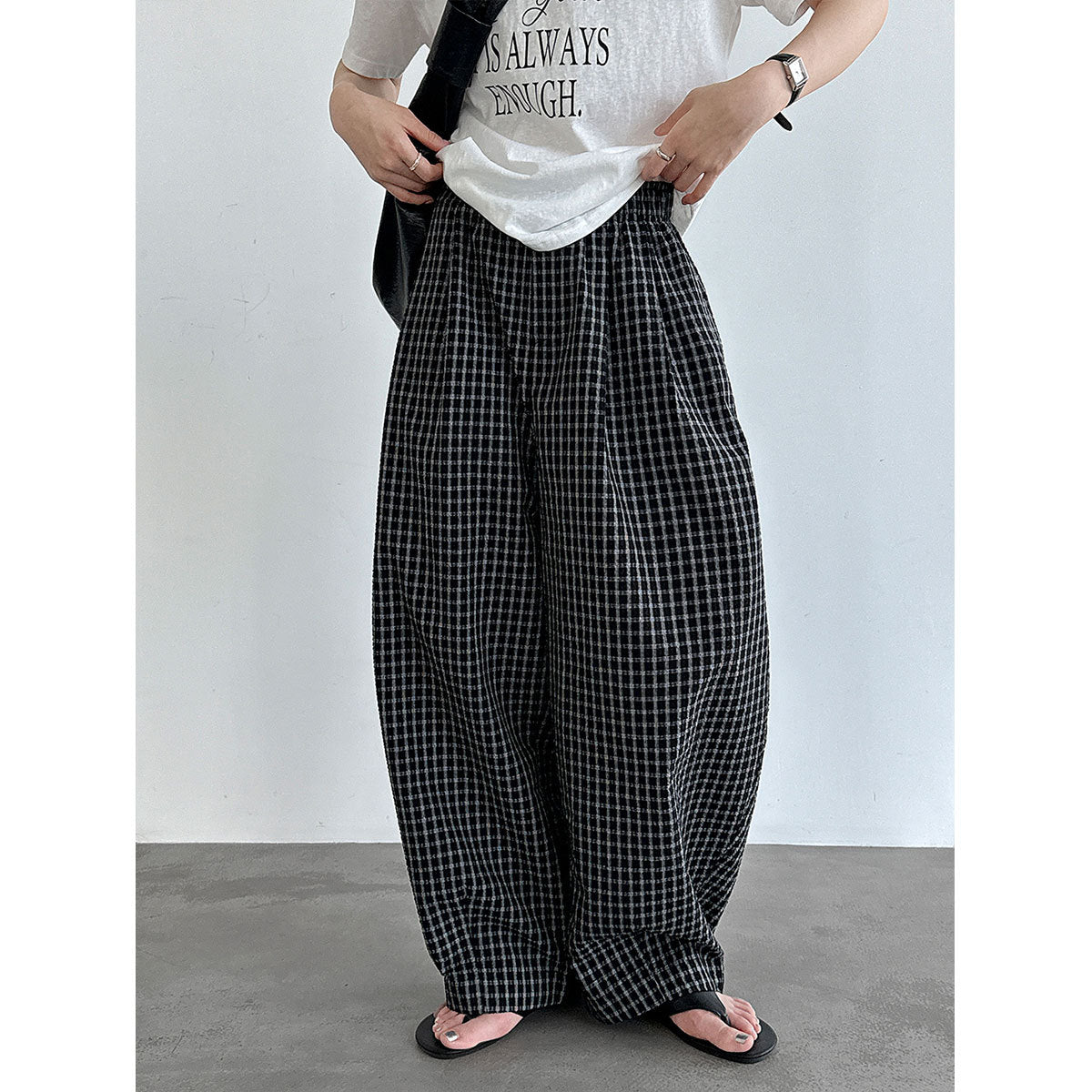 Check Balloon Trousers