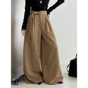 Belted Pleat-Front Trousers
