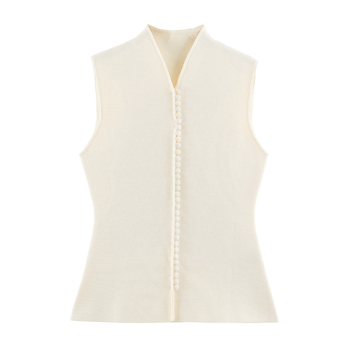 Stand-Collar Knit Vest