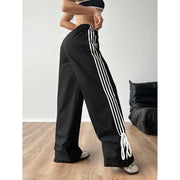 Side-Stripe Wide-Leg Track Pants