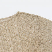 Fringed Tie-Waist Knit Top