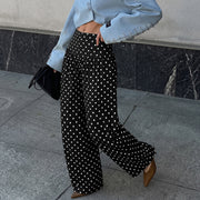 Polka-Dot Wide-Leg Trousers