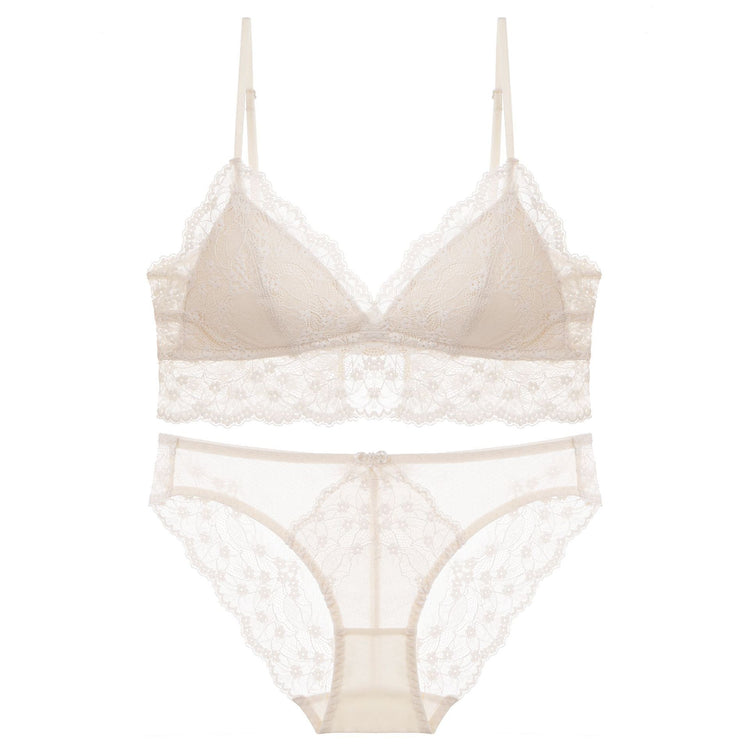 Floral Lace Bralette & Brief Set