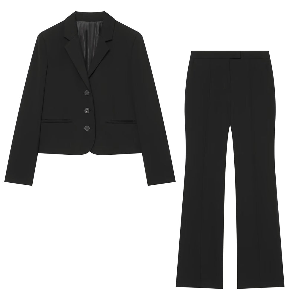 Tailored Blazer and Flared Trouser Set