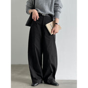 Curved-Seam Wide-Leg Trousers