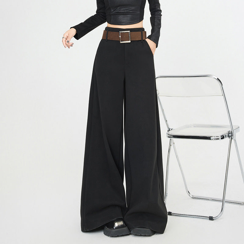 Draped High-Waist Trousers