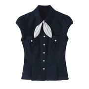 Bow-Detail Fitted Blouse