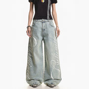Light-Wash Wide-Leg Jeans