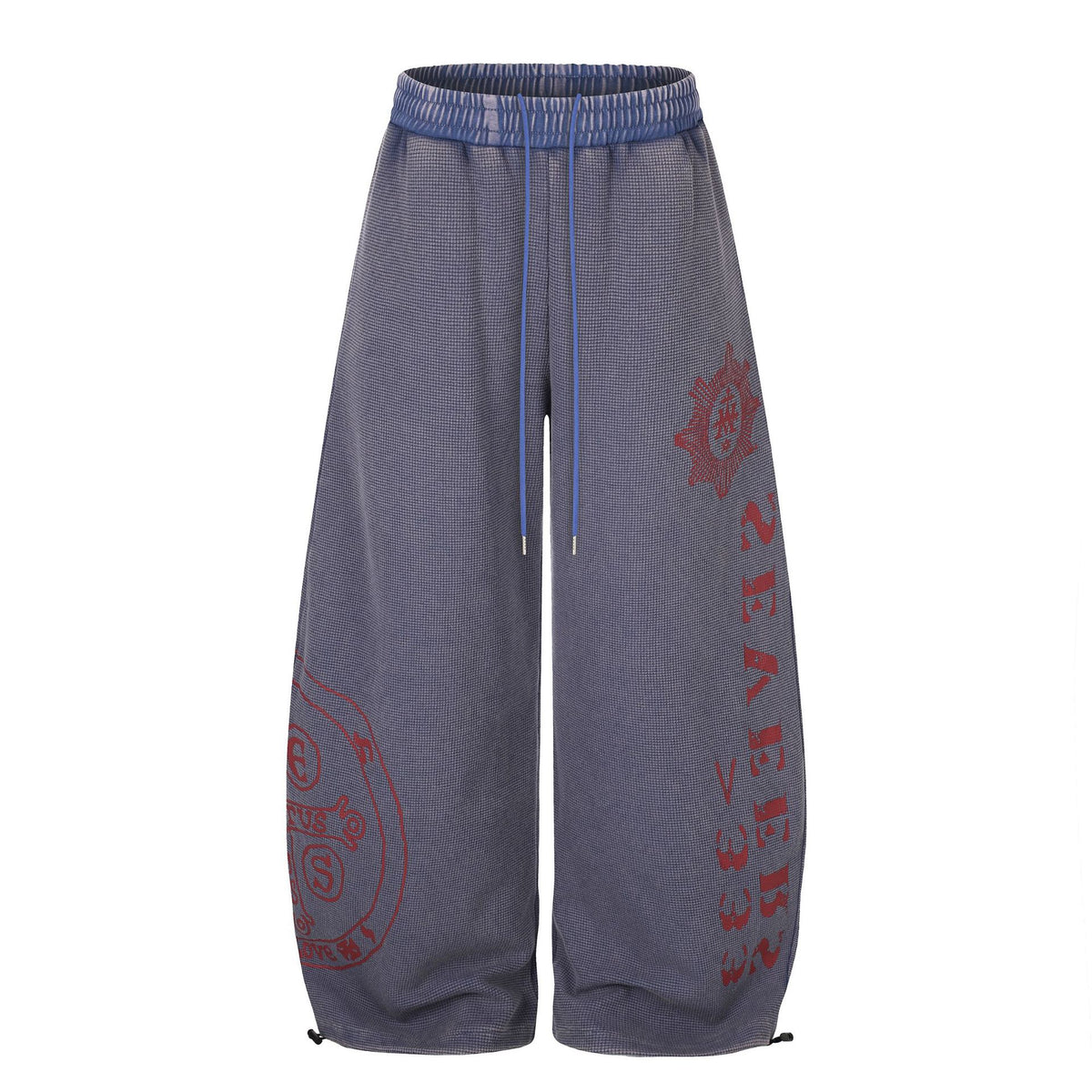 Washed Graphic Wide-Leg Joggers