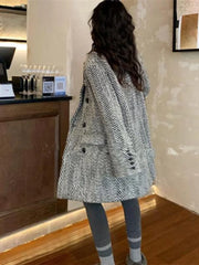 Herringbone Double-Breasted Blazer