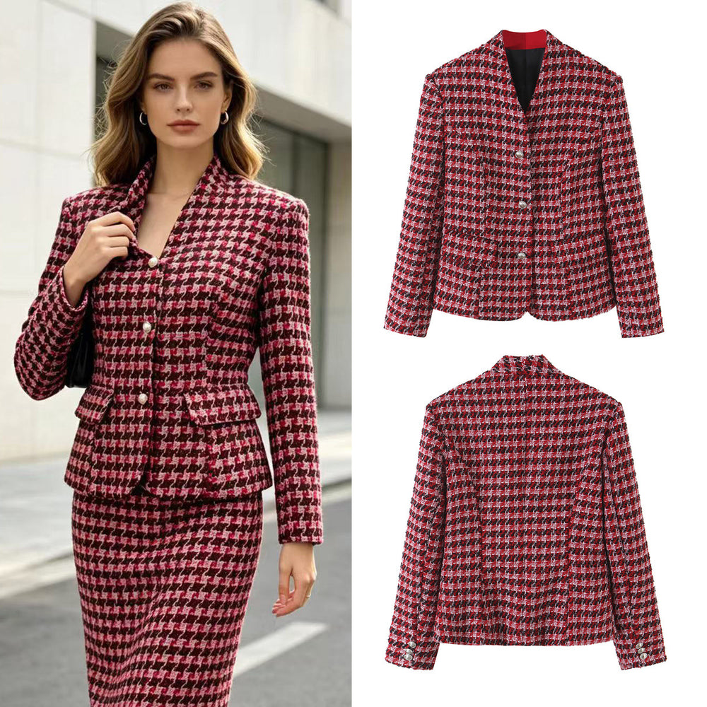 Checked Tailored Blazer