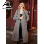 Houndstooth Tailored Long Coat